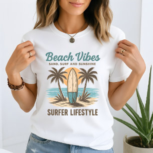 Camiseta Beach Vibes Surf Vintage