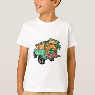 Camiseta Beach View na Ilustração de Carro, diversão de ver