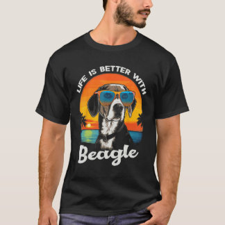 Camiseta Beach with a Beagle Dog