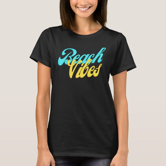 Camiseta Beach Women Vibes Mens Summer Apparel Colorful (Frente)