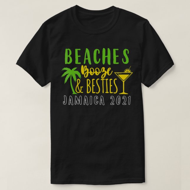Camiseta Beaches Booze Bachelorette Jamaica 2021 Gi (Frente do Design)