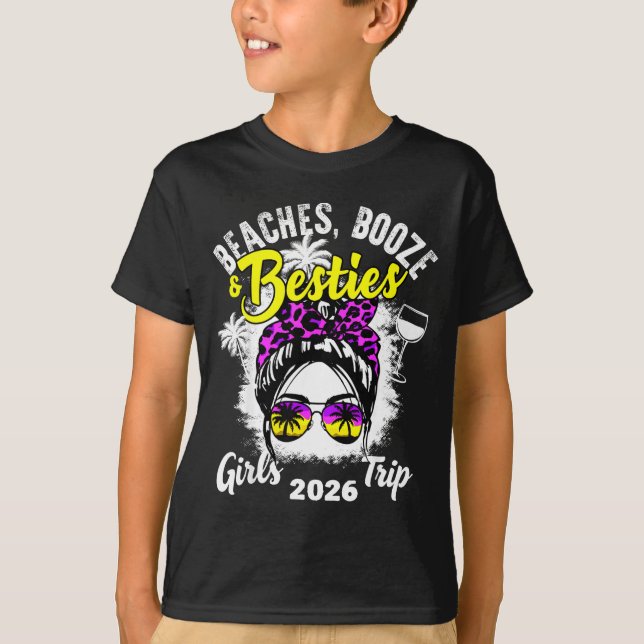 Camiseta Beaches booze besties girls trip 2026 florida (Frente)