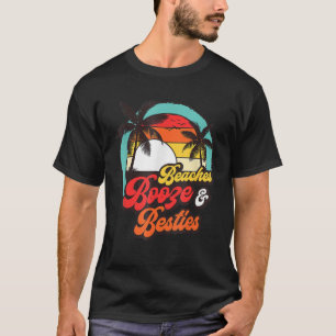 Camiseta Beaches Booze Besties Summer Best Friles Tri