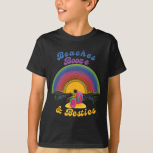 Camiseta Beaches Booze E Besties Amigos Engraçados Bff Meni