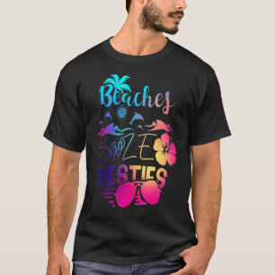 Camiseta Beaches Booze E Besties Girassóis Viagem