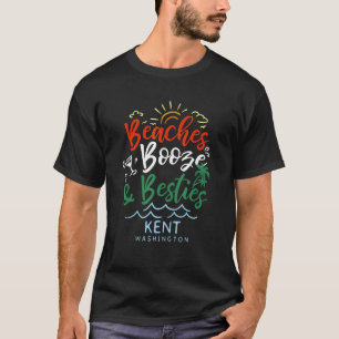 Camiseta Beaches Booze E Besties Kent Summer Washington T