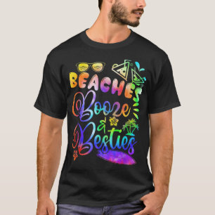 Camiseta Beaches Booze e Besties Meninas Trip Tie Dye Beach