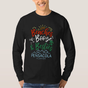 Camiseta Beaches Booze E Besties Pensacola Summer Florida
