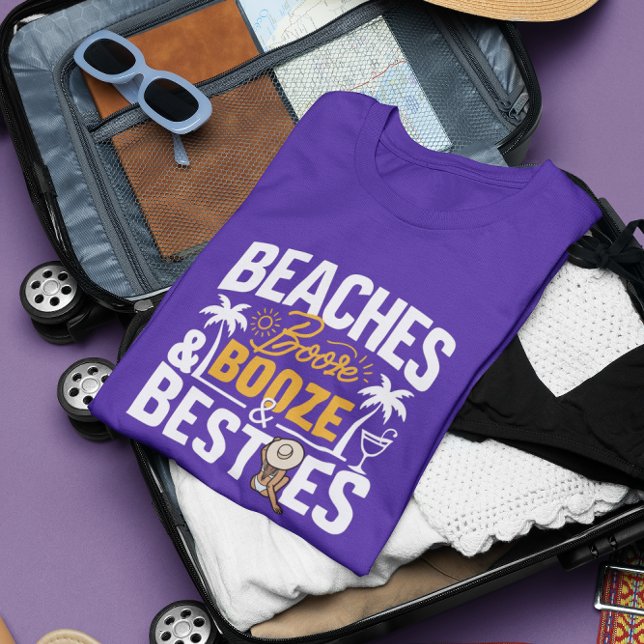 Camiseta Beaches Booze e Besties Shirt,Festa de solteira (Criador carregado)