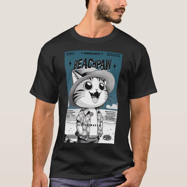 Camiseta Beachpaw Summer Siesta - Gato dos Dias Úmidos (Frente)