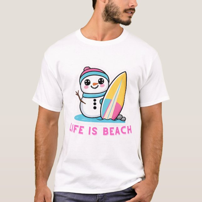 Camiseta Beachy Snowman Vibes (Frente)