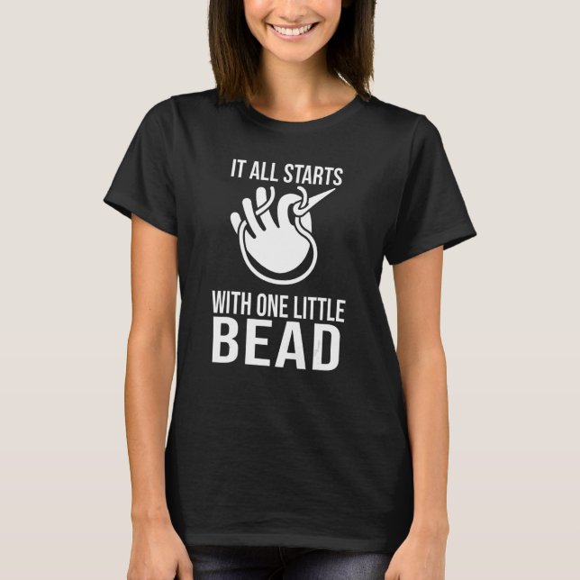 Camiseta Bead Noun Definition Beadwork Beading Hand Stitchi (Frente)