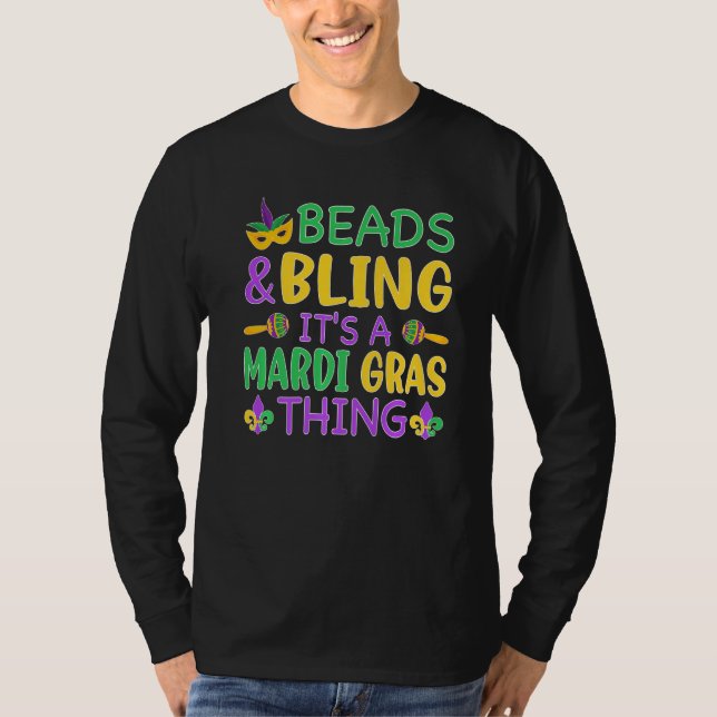 Camiseta Beads & Bling It's a Mardi Gras Thing Cool Men Wom (Frente)