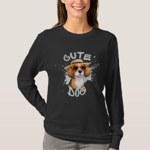 Camiseta Beagle Adorável em Óculos Solares   Gráfico de Cac