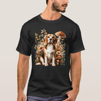 Camiseta Beagle Aestic Mushroom Floral para Meninas