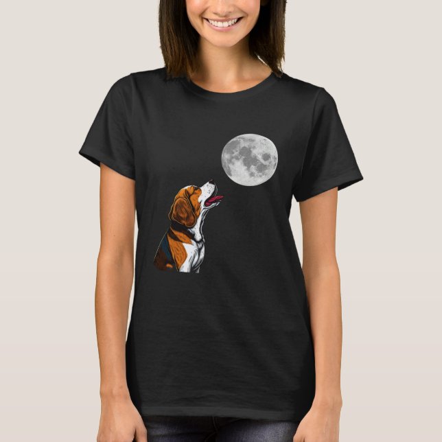 Camiseta Beagle  Beagle Howling At The Moon  Beagle (Frente)