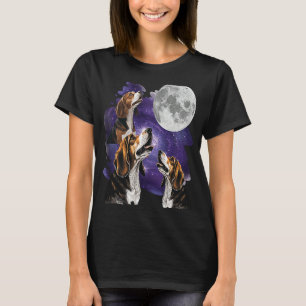 Camiseta Beagle Beagle Howling Na Lua Beagle