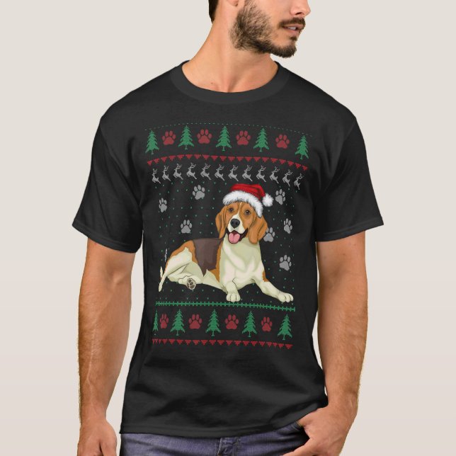 Camiseta Beagle Cattle Christmas Ufly Sweater Cães Xmas 1 (Frente)