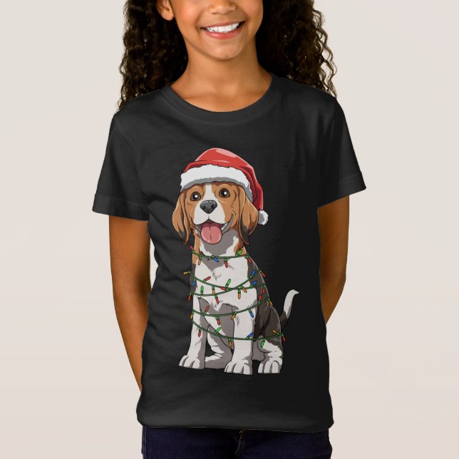 Camiseta Beagle Com Papai Noel O Natal Era Um Amor De Beagl (Frente)