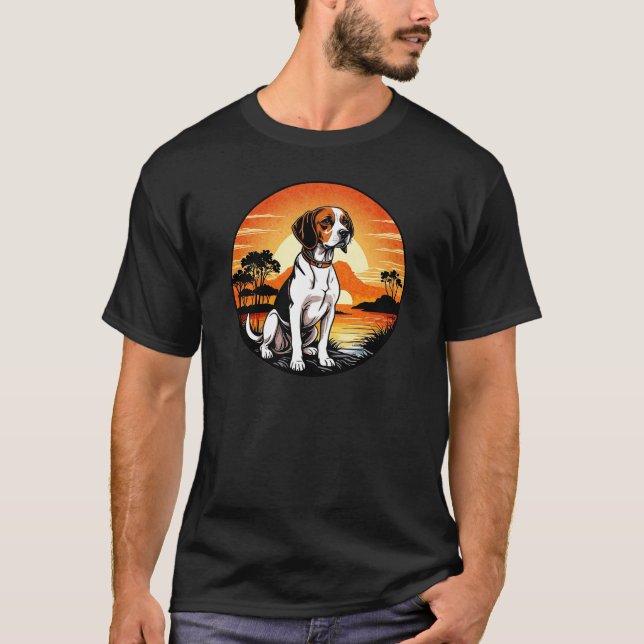 Camiseta Beagle contra um retrovisor solar ventilado (Frente)