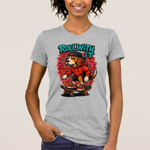 Camiseta Beagle de skate estilo de rua Arte Grafite