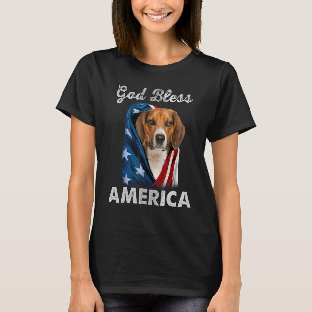Camiseta Beagle Dog American USA Flag 4th of July Dog  Owne (Frente)
