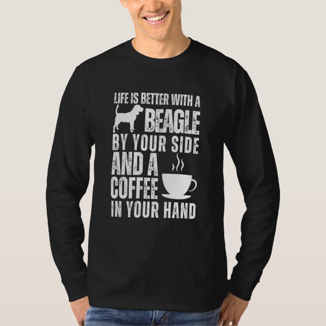 Camiseta Beagle Dog Beagles Coffee Beagle Mom (Frente)
