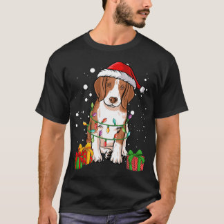 Camiseta Beagle Dog Christmas Tree Lights Santa Dog Xmas