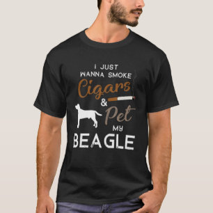 Camiseta Beagle Dog Cigar Lover Proprietário Natal Gi