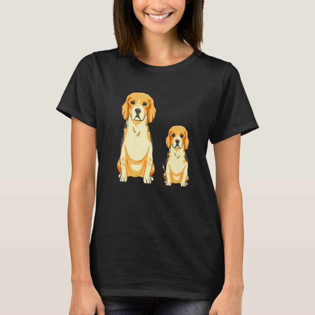 Camiseta Beagle Dog Mama Puppy Hunting Dog   (Frente)