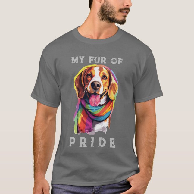 Camiseta Beagle Dog Rainbow Engraçado Meu Orgulho De Pele (Frente)