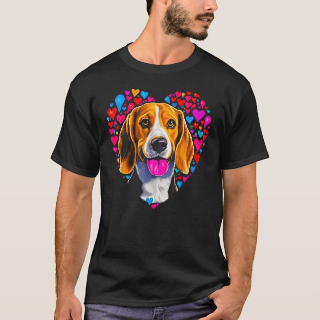 Camiseta Beagle Dog Red Heart (Frente)