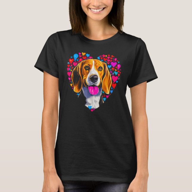 Camiseta Beagle Dog Red Heart (Frente)
