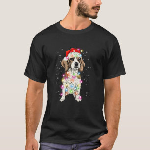 Camiseta Beagle Dog Santa Clause Hat Natal