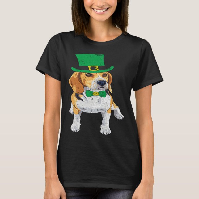 Camiseta Beagle Dog Shamrock St Patrick s Day Saint Paddy s (Frente)