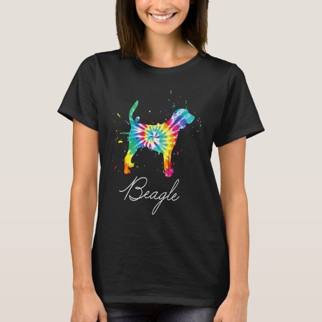 Camiseta Beagle Dog Tie Dye Rainbow Dog Mãe Love r (Frente)