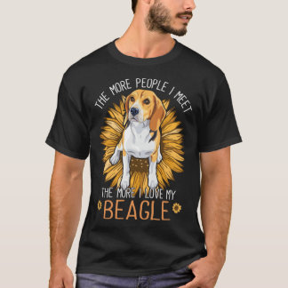 Camiseta Beagle Dogs I Love My Beagle Floral Sunflower