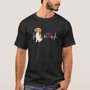 Camiseta Beagle EKG Heartbeat Heartbeat Heart Line Dog Love