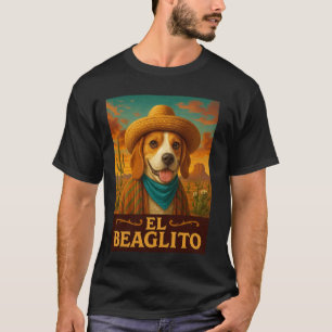 Camiseta Beagle El Beaglito Velho Oeste Cowboy Vintage Ocid
