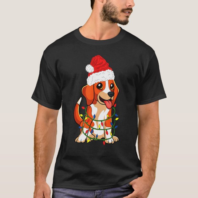 Camiseta Beagle Em Santa Hat (Frente)