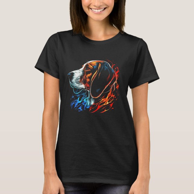 Camiseta Beagle Flames Cute Dog (Frente)