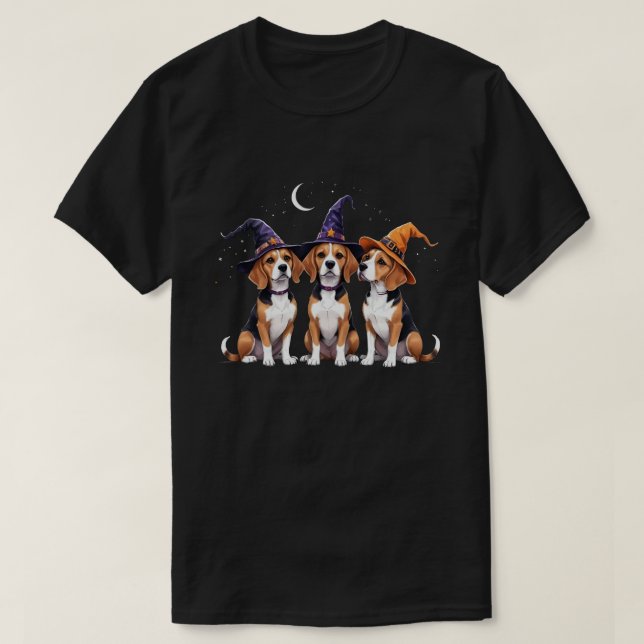 Camiseta Beagle Halloween Spooky Cachorro de Halloween (Frente do Design)
