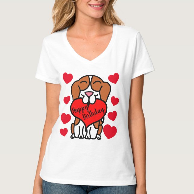 Camiseta Beagle Happy Birthday Dog Lover (Frente)