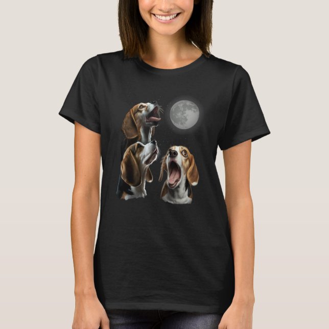 Camiseta Beagle Howling At Moon for Mom & Dad (Frente)