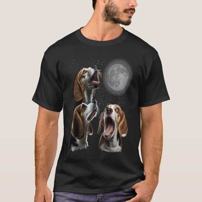 Camiseta Beagle Howling At Moon for Mom & Dad (Frente)