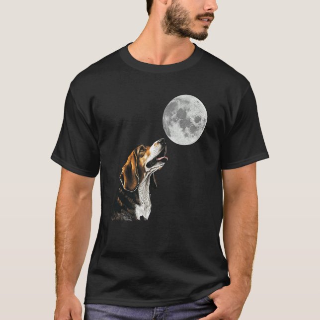 Camiseta Beagle Howling at the Moon  Beagle Mom (Frente)