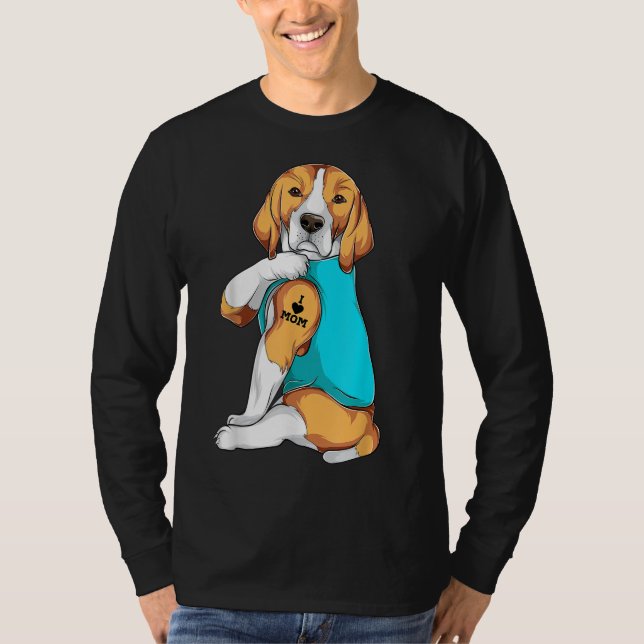 Camiseta Beagle I Love Mamãe Roupa Cachorro Mamãe Dona Mulh (Frente)