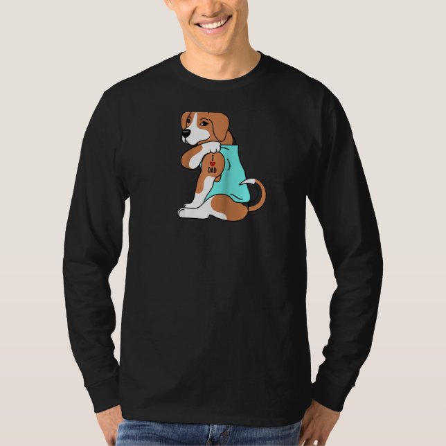 Camiseta Beagle I Love Pai Dog Raglan (Frente)
