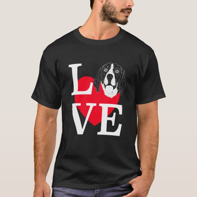 Camiseta Beagle Love Cute Hearte Beagle (Frente)