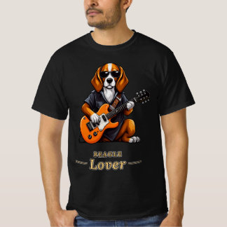 Camiseta Beagle Lover Rock Star Guitar Dog Gift